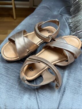 H&M Metallic Bronze Girls' Strappy Sandals